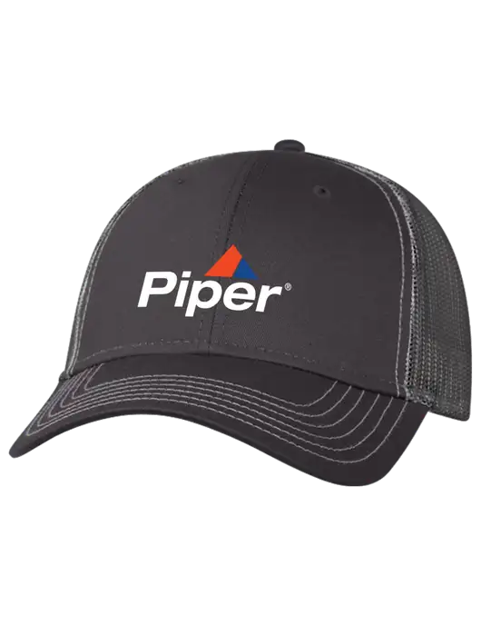 Piper Charcoal Grey Mesh Trucker Cap Snap Back w/Piper Logo