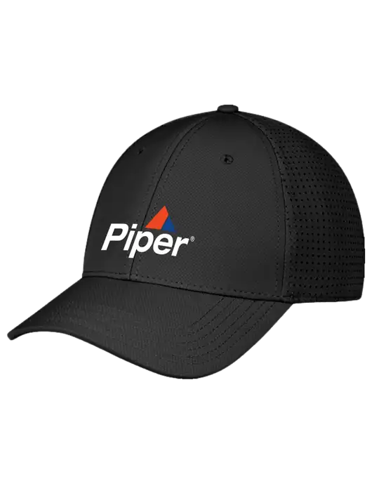Piper Black Performance Stretchable Cap Hook & Loop w/Piper Logo