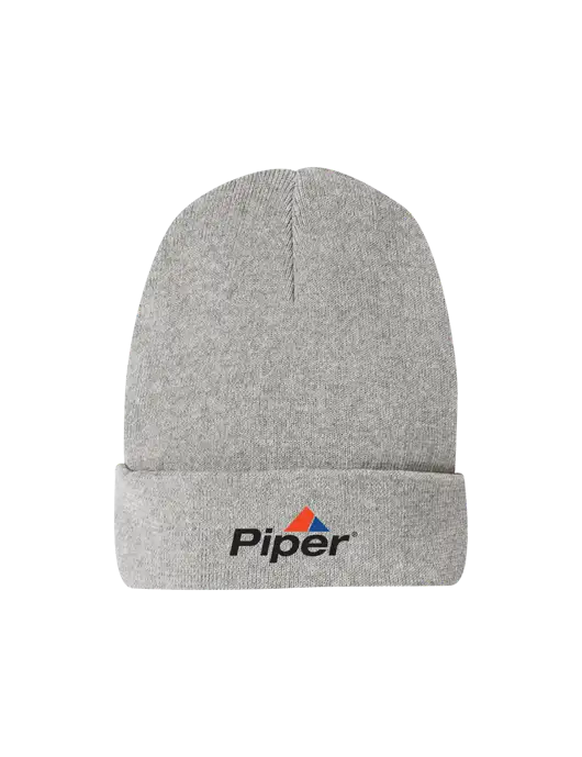 Piper District Recycled Light Heather Grey Beanie w/Piper Logo
