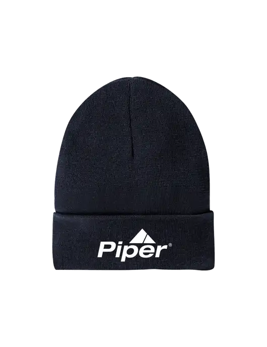 Piper District Recycled True Navy Beanie w/Piper Logo
