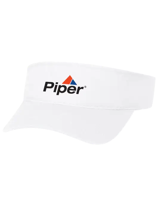 Piper White Cap Visor w/Piper Logo