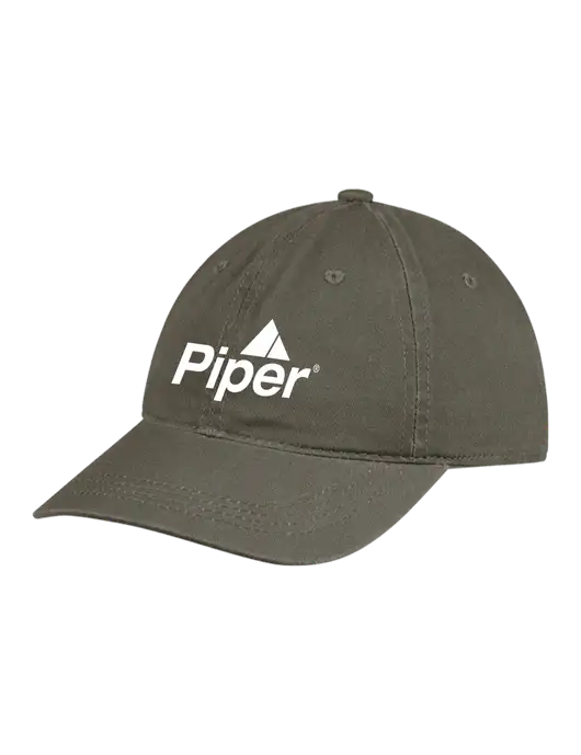 Piper Garment Washed Unstructured Twill Olive Cap w/Piper Logo