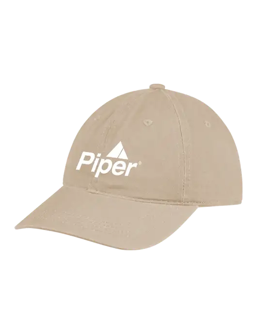 Piper Garment Washed Unstructured Twill Tan Cap w/Piper Logo