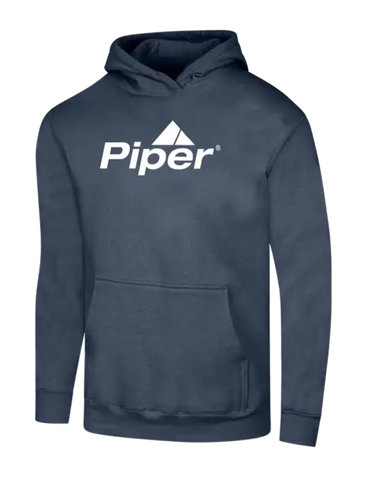 Piper Steel Blue 7.8. oz Ring Spun Hooded Sweatshirt w/Piper Logo