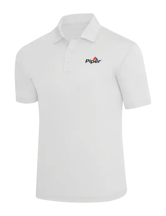Piper White Silk Touch Performance Polo w/Piper Logo