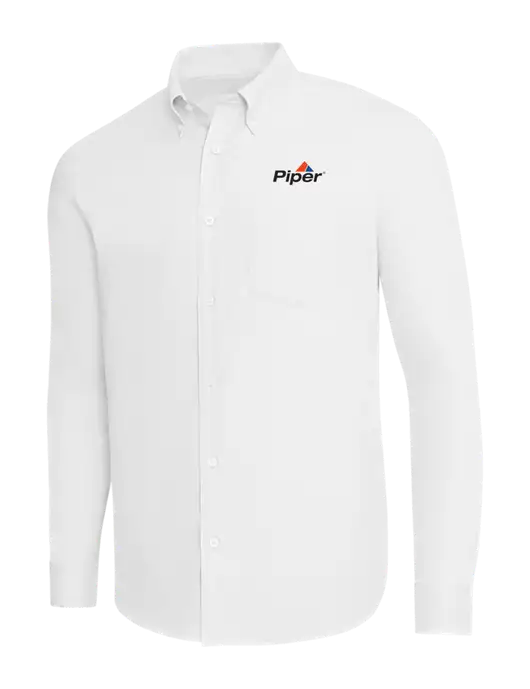 Piper Brooks Brothers White Wrinkle-Free Stretch Pinpoint Shirt w/Piper Logo