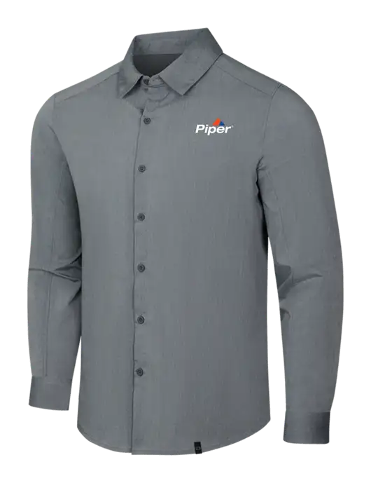 Piper OGIO Medium Grey Heather Commuter Woven Shirt w/Piper Logo