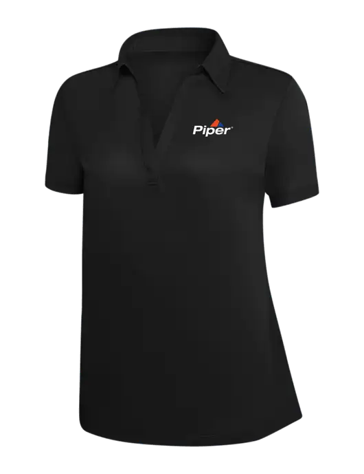 Piper Black Silk Touch Womens Performance Polo w/Piper Logo