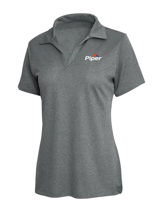 Piper Womens Medium Grey Heather PosiCharge RacerMesh Polo w/Piper Logo