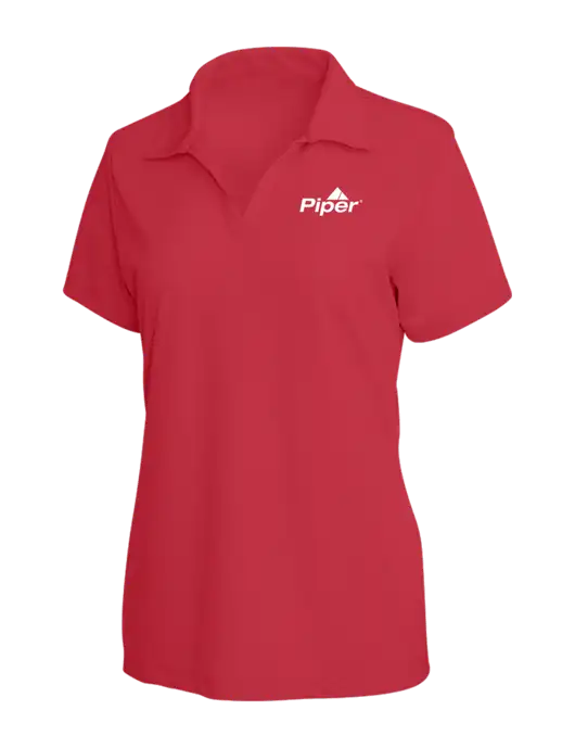 Piper Womens Red PosiCharge RacerMesh Polo w/Piper Logo