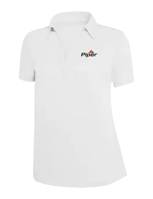 Piper White Silk Touch Womens Performance Polo w/Piper Logo