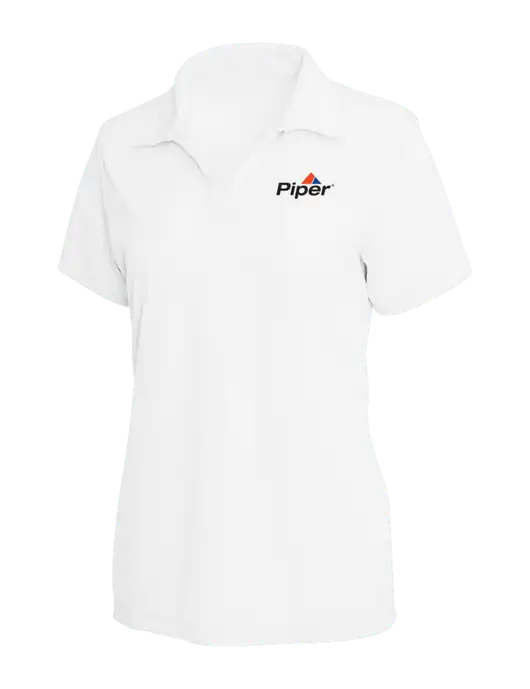Piper Womens White PosiCharge RacerMesh Polo w/Piper Logo
