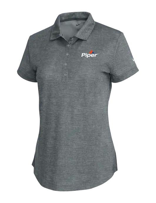 Piper NIKE Medium Grey Womens Dri-Fit Crosshatch Polo w/Piper Logo