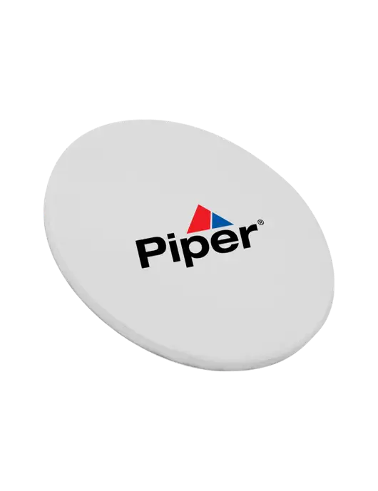 Piper Round Sandstone Coaster w/Piper Logo