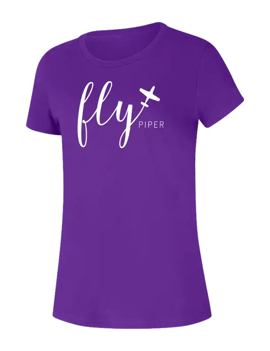 Piper Womens Seriously Soft Purple T-Shirt w/Fly Piper Logo