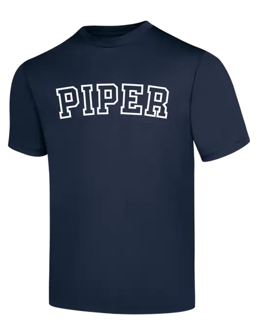 Piper Navy PosiCharge Competitor Tee w/Piper Collegiate Logo