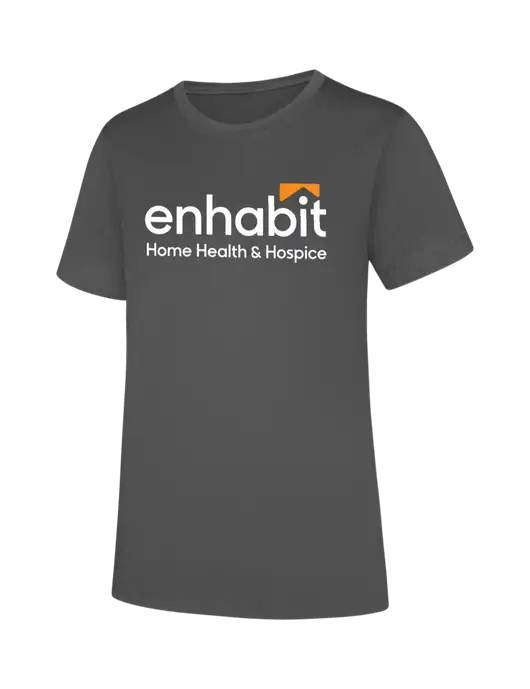 Enhabit  Womens Dark Grey PosiCharge Competitor Tee w/Enhabit Logo