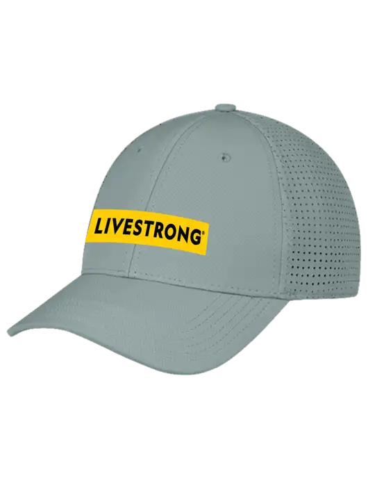 Livestrong Grey Performance Stretchable Cap Hook & Loop w/LIVESTRONG Logo