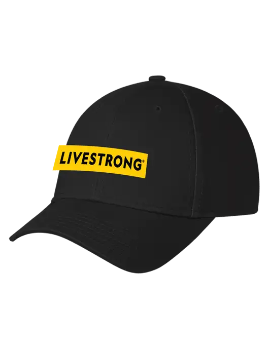 Livestrong Black Structured Cap Hook & Loop w/LIVESTRONG Logo