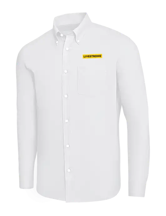 Livestrong Brooks Brothers White Wrinkle-Free Stretch Nailhead Shirt w/LIVESTRONG Logo