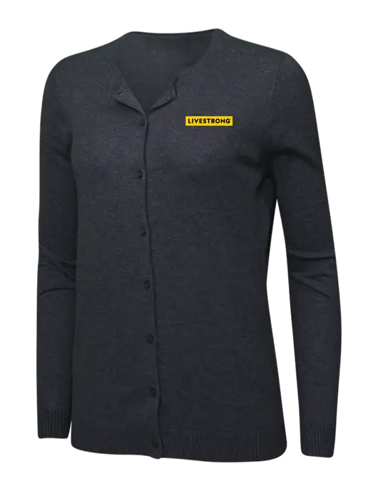 Livestrong Charcoal Heather Womens Cardigan Sweater w/LIVESTRONG Logo