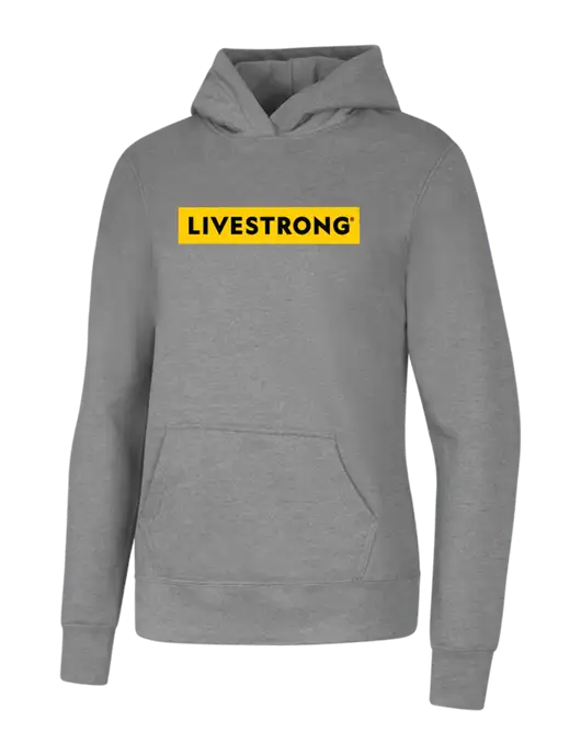 Livestrong Womens Light Grey Heather Core Fleece Pullover Hooded Sweatshirt w/LIVESTRONG Logo