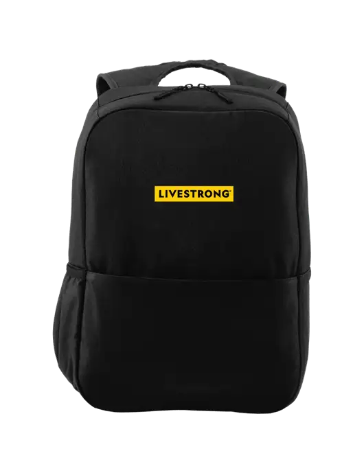 Livestrong Access Square Laptop Black Backpack w/LIVESTRONG Logo