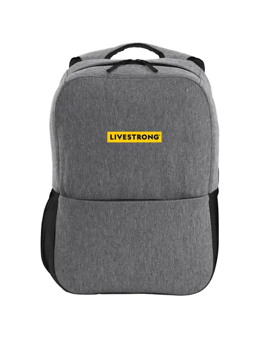Livestrong Access Square Laptop Graphite Heather/Black Backpack w/LIVESTRONG Logo