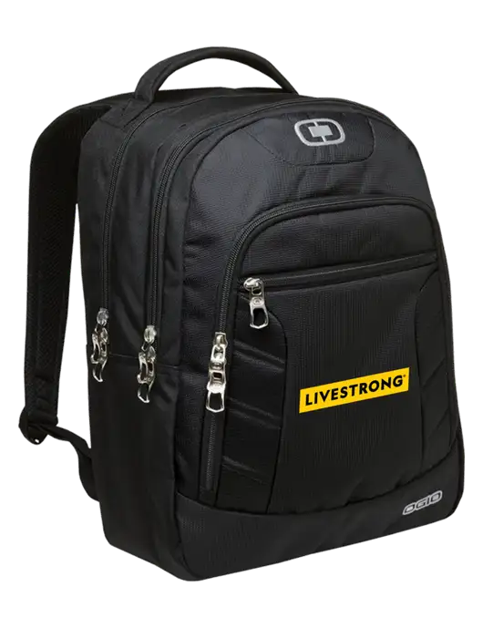 Livestrong OGIO Black/Silver Colton Laptop Backpack
 w/LIVESTRONG Logo