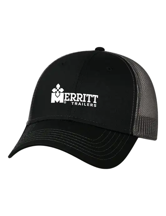 Merritt Trailers Black & Grey Mesh Trucker Cap Snap Back w/Merritt Trailers Logo