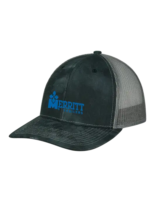 Merritt Trailers Camo Premium Modern Kryptek Typhon/Charcoal Snapback Trucker Cap w/Merritt Trailers Logo