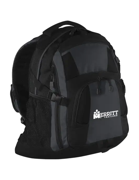 Merritt Trailers Urban Black/Grey/Black Laptop Backpack w/Merritt Trailers Logo