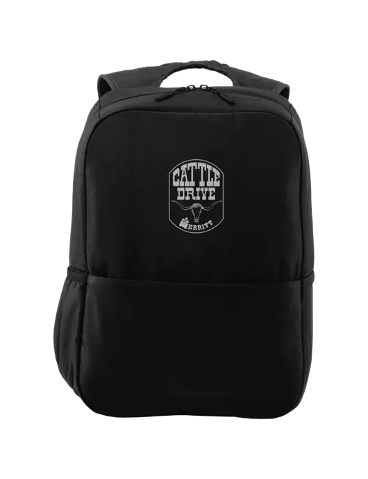 Merritt Trailers Access Square Laptop Black Backpack w/Cattle Drive Logo