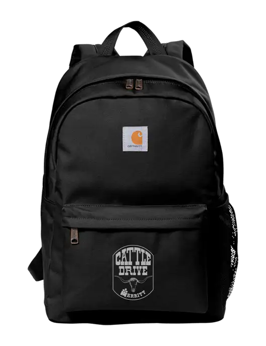 Merritt Trailers Carhartt Black Canvas Backpack
 w/Cattle Drive Logo