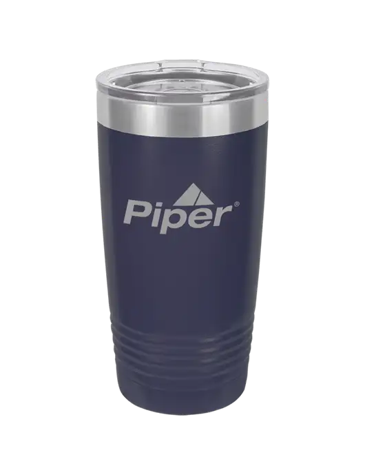 Piper Polar Camel 20 oz Powder Coated Navy Vacuum Insulated Tumbler w/Piper Logo