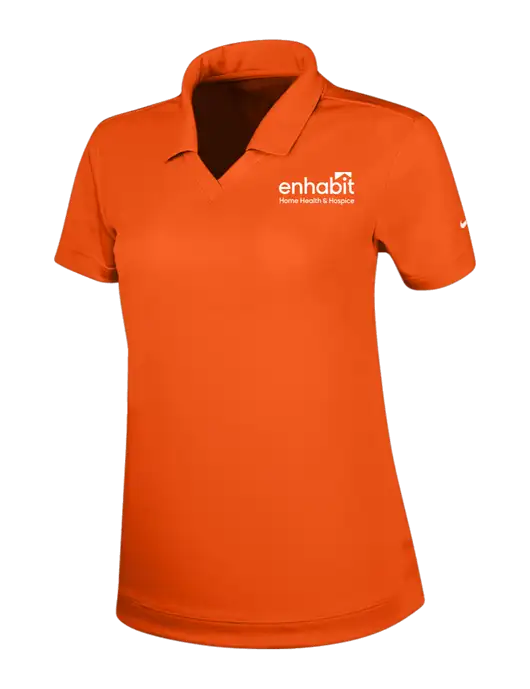 Enhabit NIKE Orange Womens Dri-Fit Micro Pique Polo w/Enhabit Logo