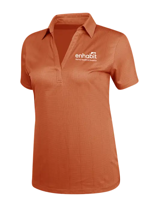 Enhabit Orange Womens Performance Fine Jacquard Polo w/Enhabit Logo