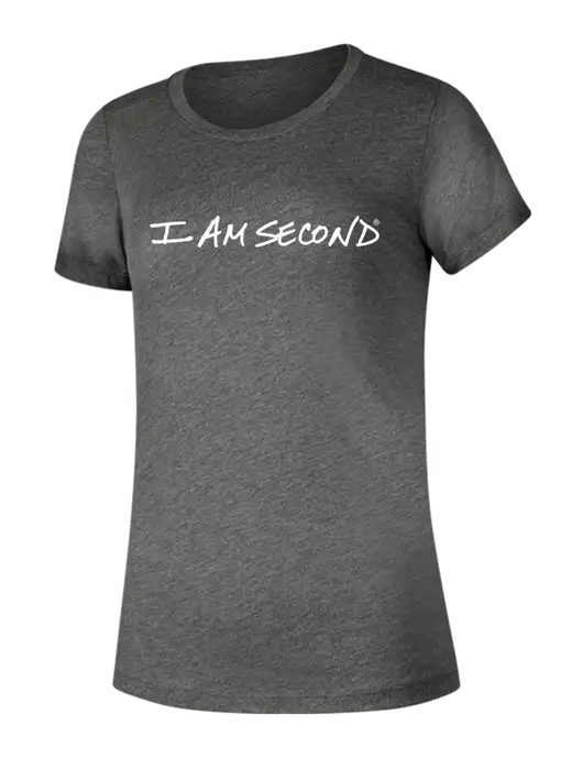 I Am Second BELLA+CANVAS ® Womens Medium Grey Triblend Short Sleeve Tee w/I Am Second Logo