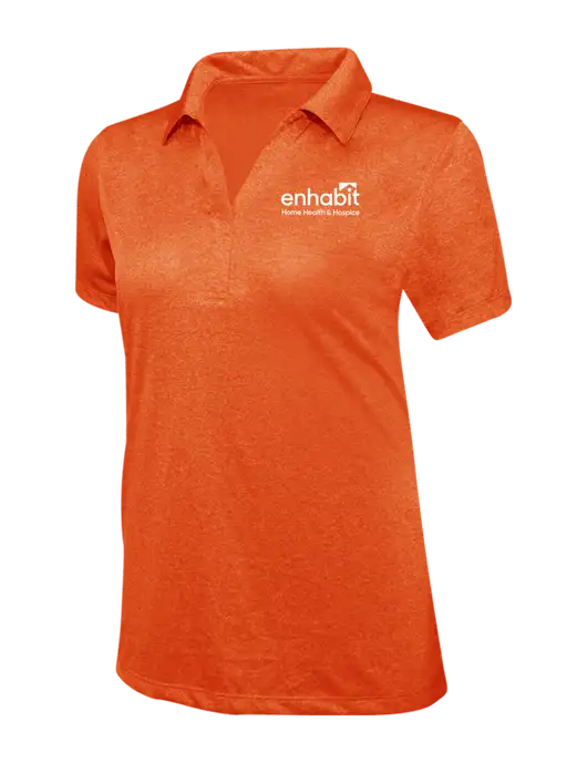 Enhabit Womens Orange Heather Contender Polo w/Enhabit Logo