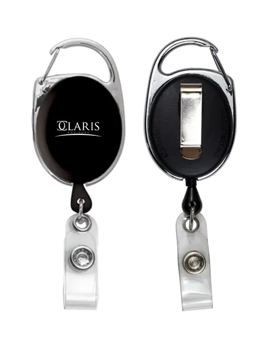Anders CPA Black Carabiner Style Badge Reel and Badge Holder w/Claris Logo