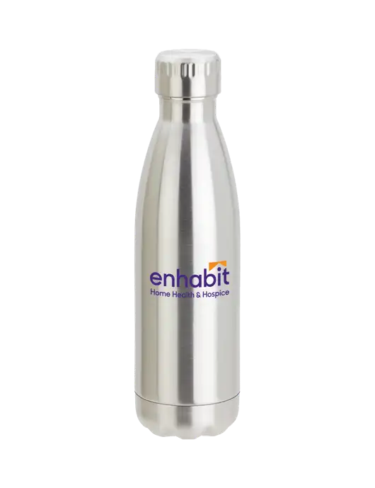 Enhabit City Go Silver 17 oz Insulated Bottle w/Enhabit Logo