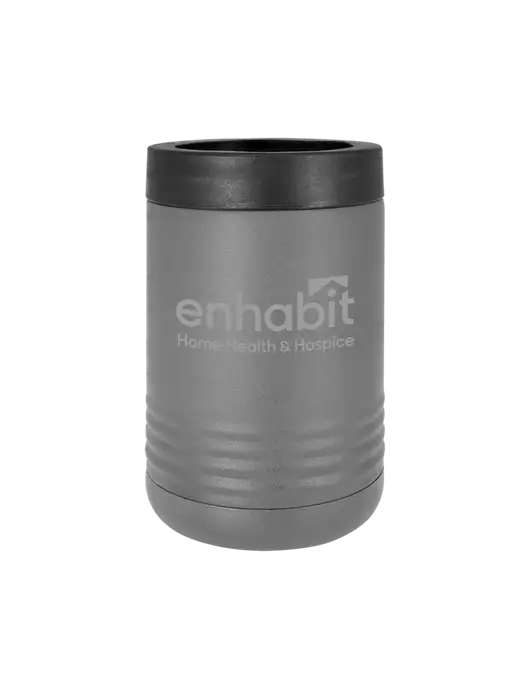 Enhabit Polar Camel 12 oz Powder Coated Grey Vacuum Insulated Beverage Holder w/Enhabit Logo
