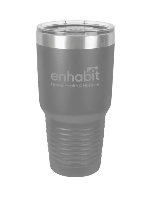 Enhabit Polar Camel 30 oz Powder Coated Grey Vacuum Insulated Tumbler w/Enhabit Logo