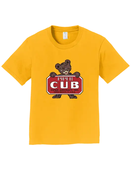 Piper Youth Ring Spun Yellow Gold 4.5 oz T-Shirt w/Piper Cub Logo