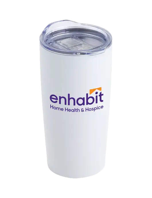 Enhabit Society White 20 oz Insulated Tumbler w/Enhabit Logo