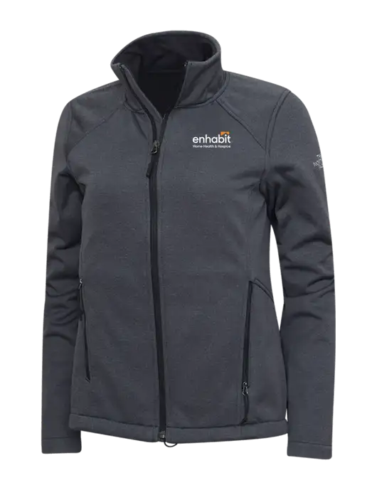 Enhabit North Face  Dark Grey Heather Womens Ridgewall Soft Shell Jacket w/Enhabit Logo
