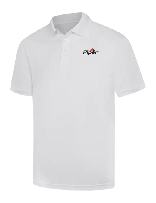 Piper White Performance Fine Jacquard Polo w/Piper Logo
