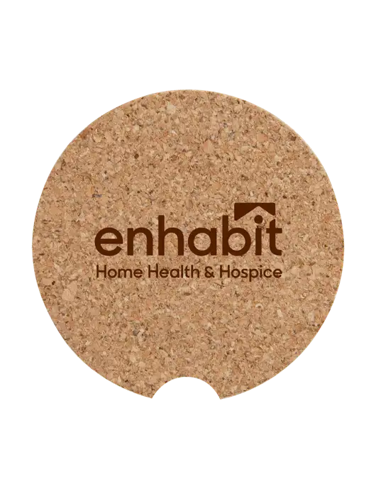 Enhabit Cork Car Coaster, 2.5" w/Enhabit Logo