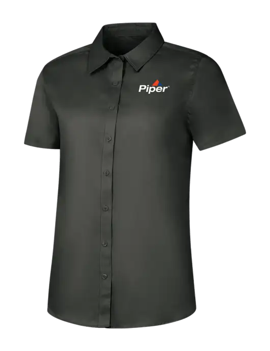 Piper Womens Dark Grey Short Sleeve Superpro React Twill Shirt w/Piper Logo