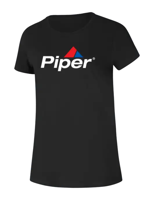 Piper Womens Ring Spun Jet Black 4.5 oz T-Shirt w/Piper Logo